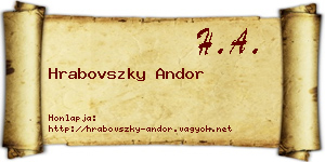 Hrabovszky Andor névjegykártya