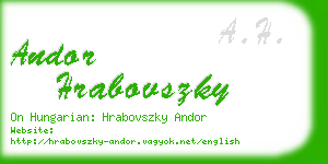 andor hrabovszky business card